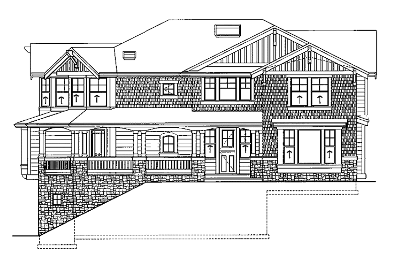 House Plan Design - Exterior - Front Elevation 3 for Craftsman House Plan #132-459 - 4 bed, 2.5 bath