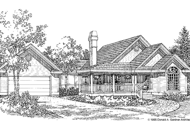 Country Style House Plan - 3 Beds 2 Baths 1253 Sq/Ft Plan #929-365