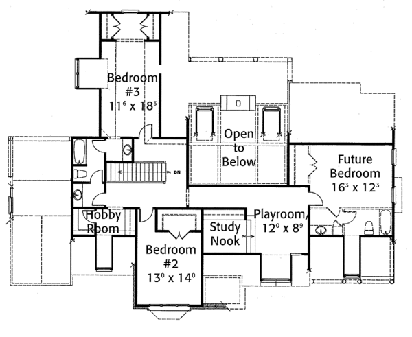 Dream House Plan - Country Floor Plan - Upper Floor Plan #429-338