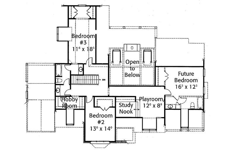 Home Plan - Floor Plan - Upper Floor for Country House Plan #429-338 - 3 bed, 2.5 bath