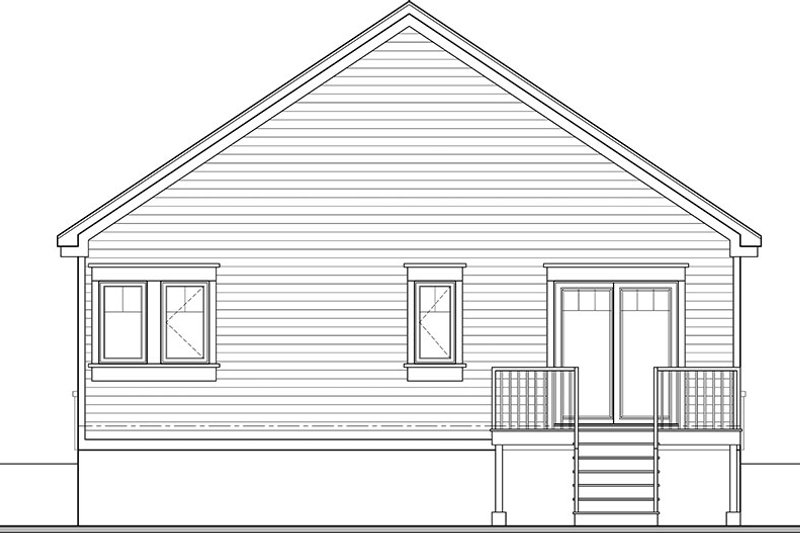 House Plan Design - Exterior - Rear Elevation for Craftsman House Plan #23-2903 - 2 bed, 1 bath