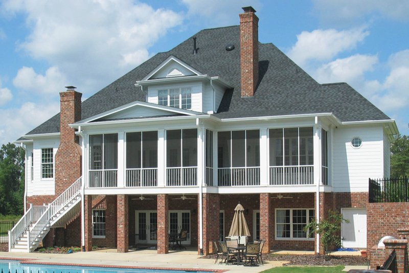 House Blueprint - Exterior - Rear Elevation for Colonial House Plan #1054-29 - 4 bed, 3.5 bath