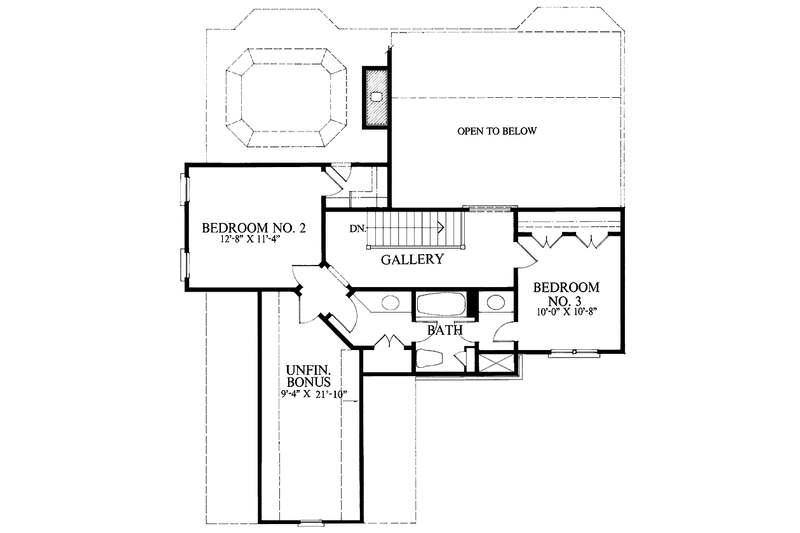Dream House Plan - Floor Plan - Upper Floor for Traditional House Plan #429-118 - 3 bed, 2.5 bath