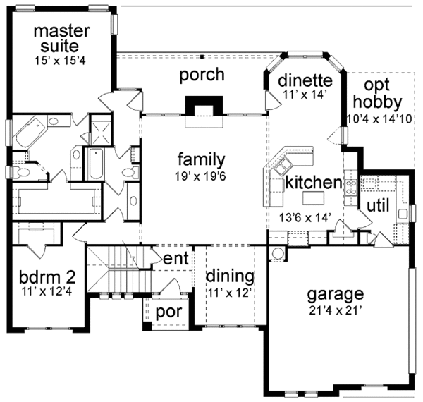 Dream House Plan - European Floor Plan - Main Floor Plan #84-709