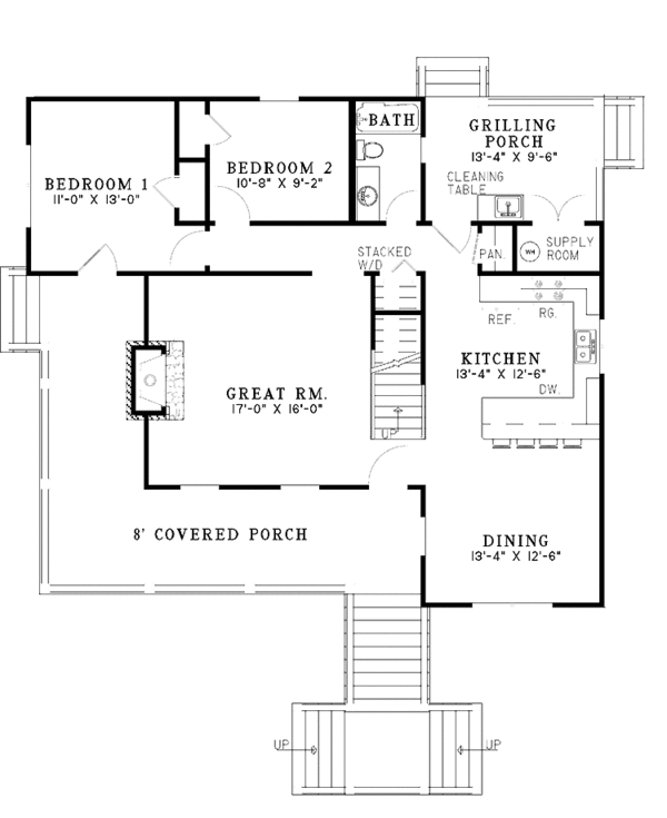 Home Plan - Mediterranean Floor Plan - Main Floor Plan #17-3299