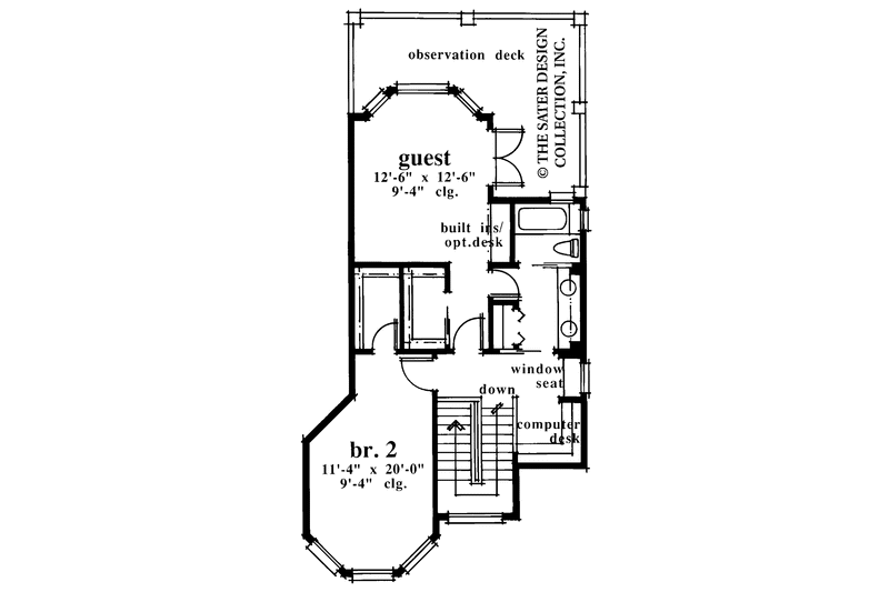 Home Plan - Floor Plan - Upper Floor for European House Plan #930-345 - 3 bed, 3 bath