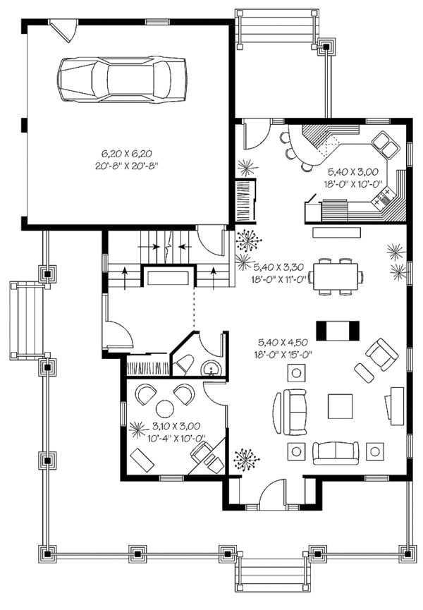 Victorian Floor Plan - Main Floor Plan #23-2348