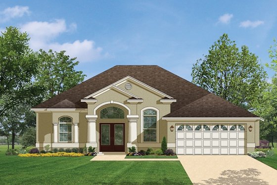 Exterior - Front Elevation 4 for Mediterranean House Plan #1058-35 - 3 bed, 2 bath