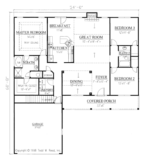Dream House Plan - Country Floor Plan - Main Floor Plan #437-13