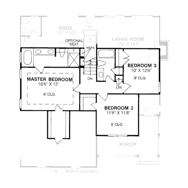 Architectural House Design - Traditional Floor Plan - Upper Floor Plan #20-187