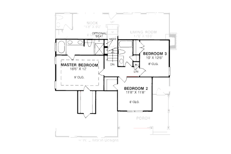 Home Plan - Floor Plan - Upper Floor for Traditional House Plan #20-187 - 3 bed, 2.5 bath