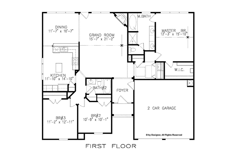 Dream House Plan - Floor Plan - Main Floor for Traditional House Plan #54-341 - 3 bed, 4.5 bath