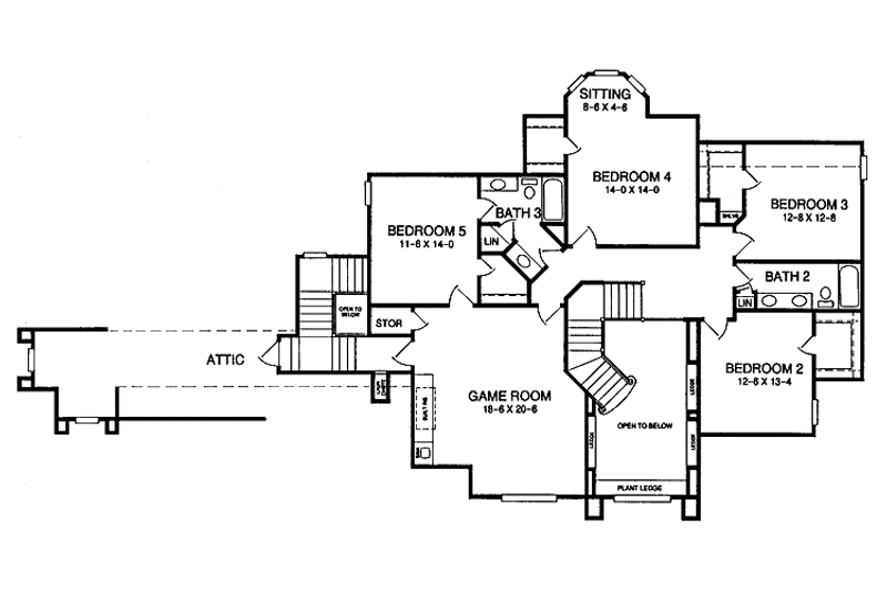 Home Plan - Floor Plan - Upper Floor for Craftsman House Plan #952-77 - 5 bed, 3.5 bath