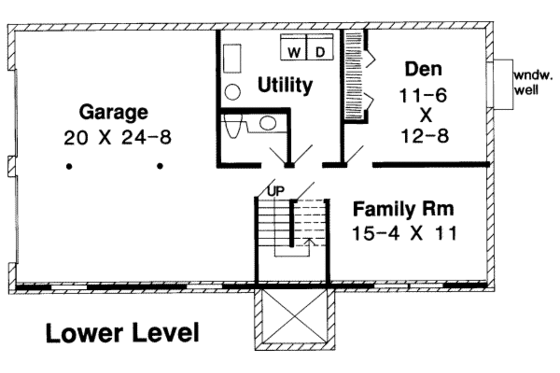 Floor Plan - Lower Floor for Traditional House Plan #312-365 - 3 bed, 2.5 bath