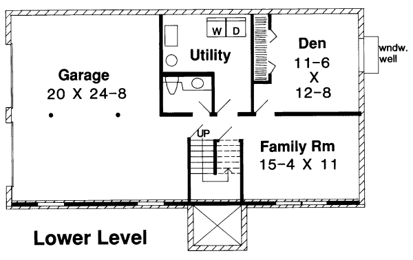 Traditional Floor Plan - Lower Floor Plan #312-365