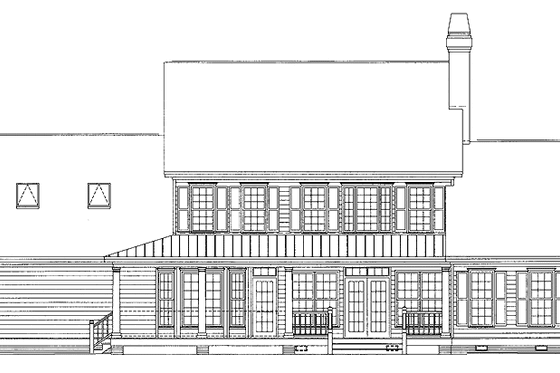 Exterior - Rear Elevation for Country House Plan #929-381 - 3 bed, 2.5 bath