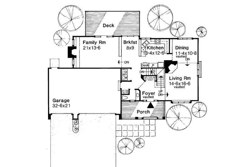 House Blueprint - Floor Plan - Main Floor for Traditional House Plan #320-1495 - 4 bed, 2.5 bath
