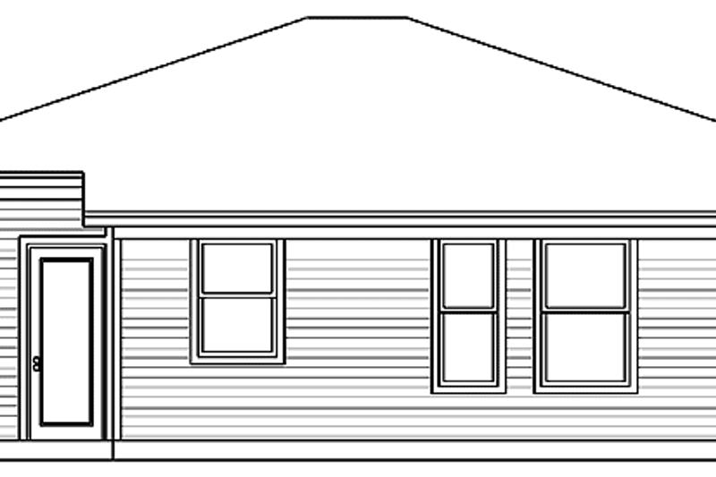 Home Plan - Exterior - Rear Elevation for Traditional House Plan #84-746 - 3 bed, 1 bath
