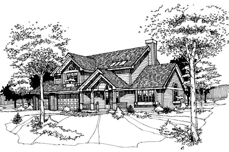House Blueprint - Traditional Exterior - Front Elevation Plan #320-1495