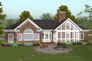 Exterior - Rear Elevation for Southern House Plan #56-566 - 3 bed, 2.5 bath