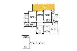 Floor Plan - Upper Floor for Mediterranean House Plan #135-199 - 5 bed, 6 bath
