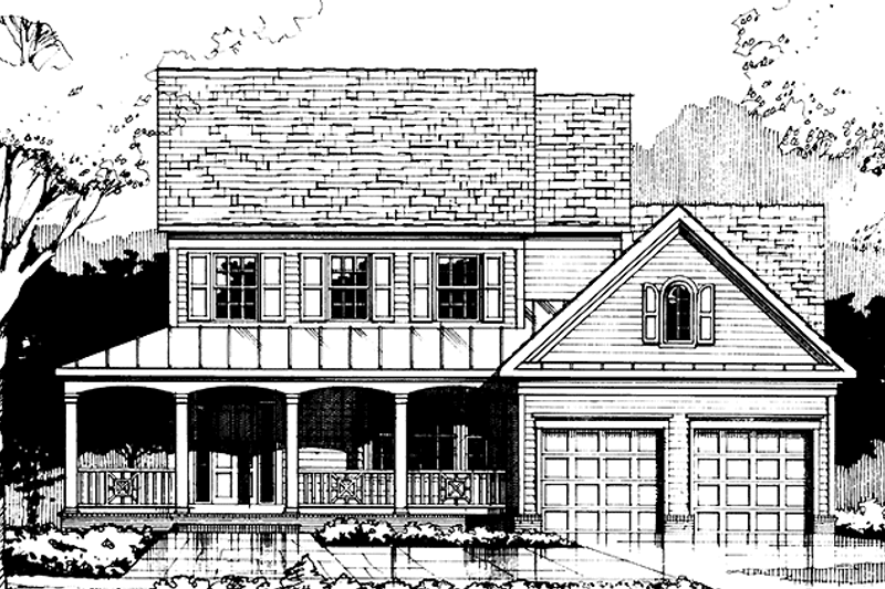 House Blueprint - Country Exterior - Front Elevation Plan #953-62