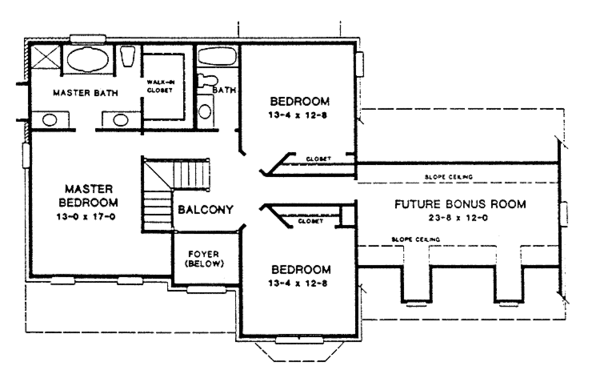 Dream House Plan - Country Floor Plan - Upper Floor Plan #10-280