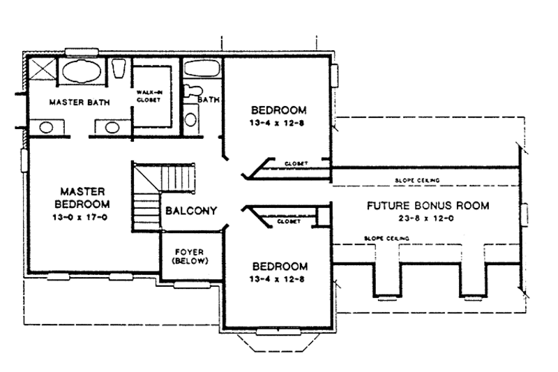 Dream House Plan - Floor Plan - Upper Floor for Country House Plan #10-280 - 3 bed, 2.5 bath