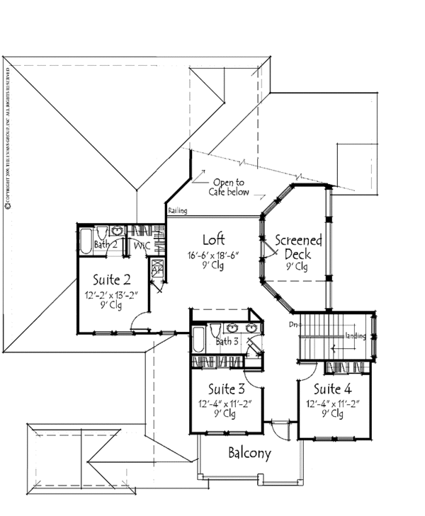 House Blueprint - Country Floor Plan - Upper Floor Plan #1007-58