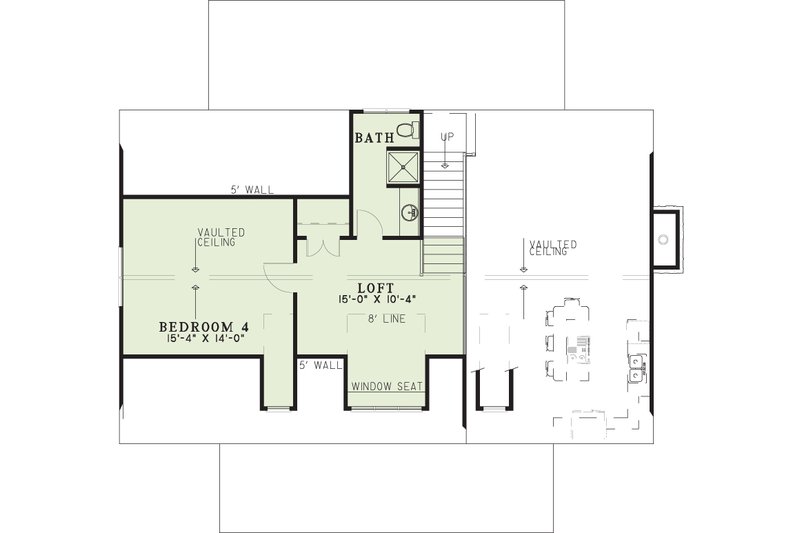 House Design - Floor Plan - Upper Floor for Farmhouse House Plan #17-2016 - 4 bed, 4 bath
