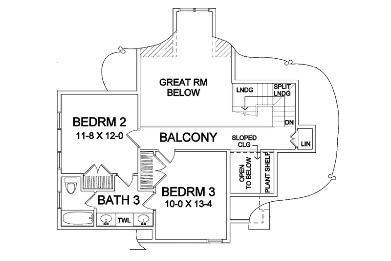 Architectural House Design - Floor Plan - Upper Floor for Traditional House Plan #328-342 - 3 bed, 3 bath