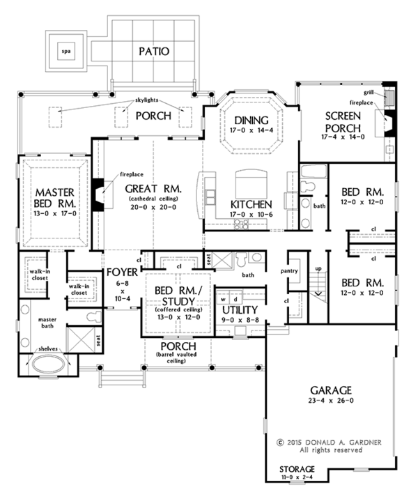 House Blueprint - Ranch Floor Plan - Main Floor Plan #929-1004