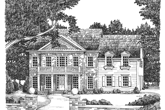 Exterior - Front Elevation 3 for Classical House Plan #927-576 - 4 bed, 3 bath