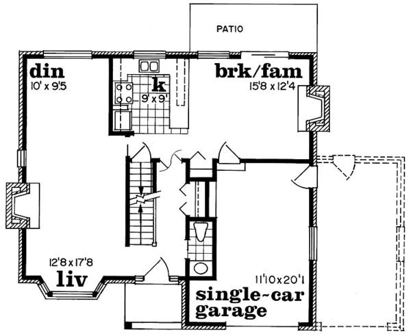 House Plan Design - Contemporary Floor Plan - Main Floor Plan #47-964