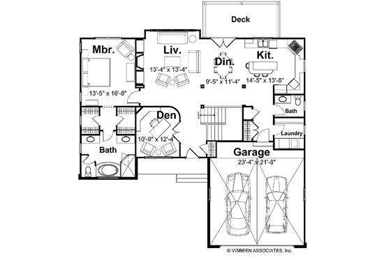 Floor Plan - Main Floor for European House Plan #928-155 - 3 bed, 2.5 bath