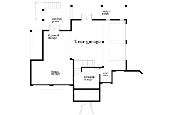 Floor Plan - Lower Floor for Traditional House Plan #930-117 - 3 bed, 2 bath