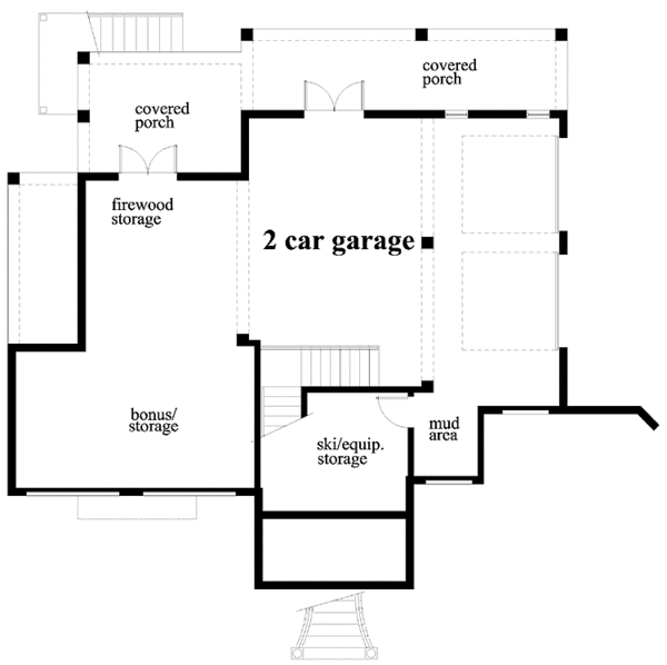 Architectural House Design - Traditional Floor Plan - Lower Floor Plan #930-117
