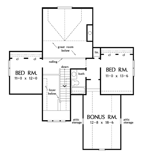 Architectural House Design - Country Floor Plan - Upper Floor Plan #929-522