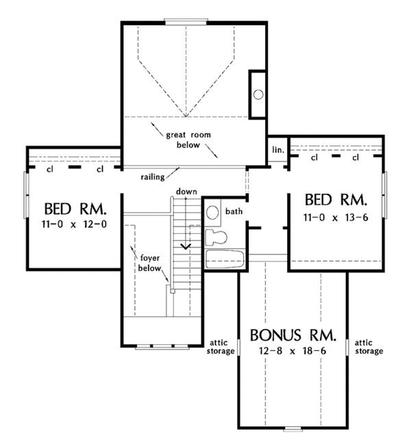 Country Floor Plan - Upper Floor Plan #929-522