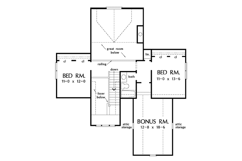 Home Plan - Floor Plan - Upper Floor for Country House Plan #929-522 - 3 bed, 2.5 bath