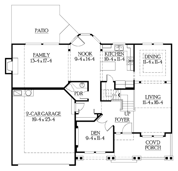 Architectural House Design - Craftsman Floor Plan - Main Floor Plan #132-294