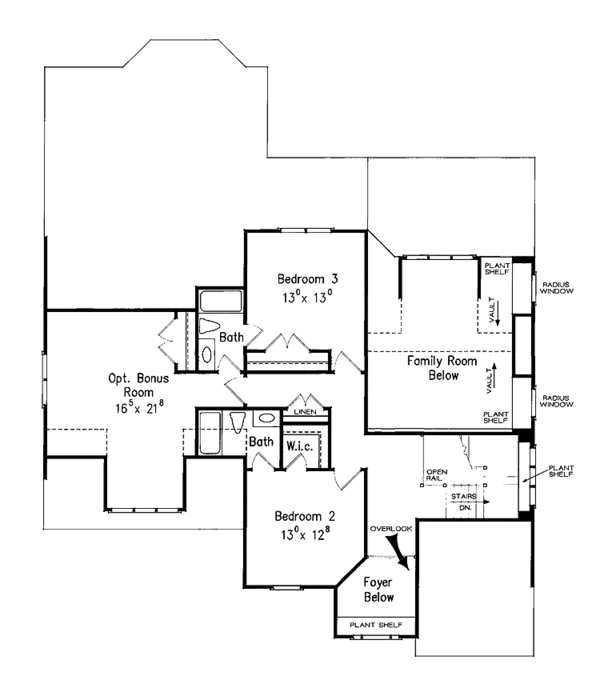 House Design - Traditional Floor Plan - Upper Floor Plan #927-909