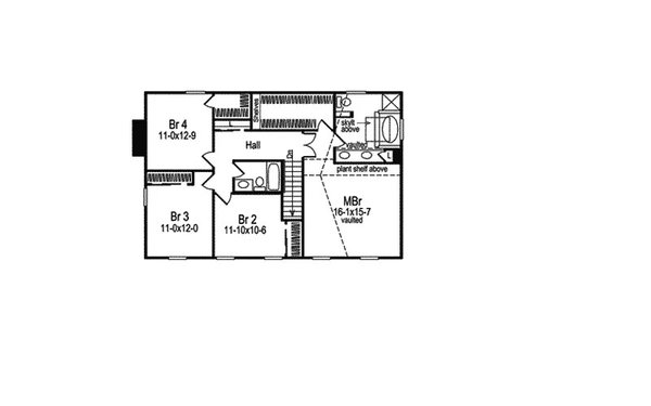 Southern Floor Plan - Upper Floor Plan #57-720