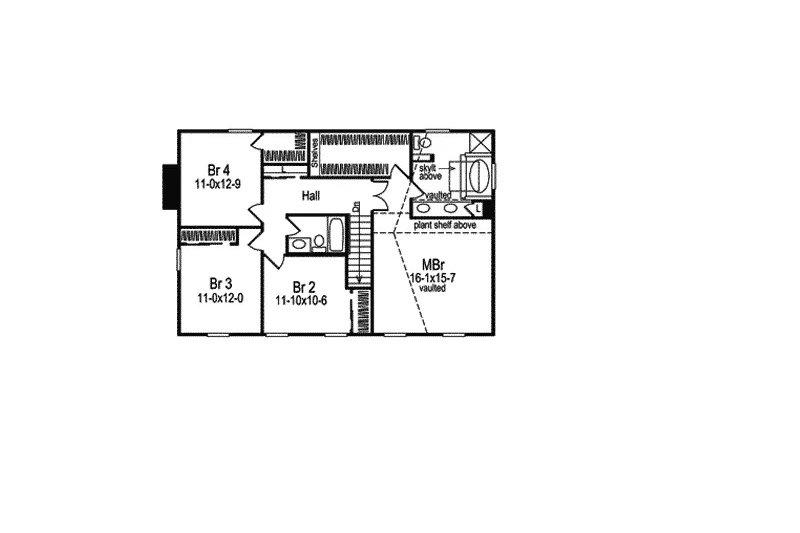 Home Plan - Floor Plan - Upper Floor for Southern House Plan #57-720 - 4 bed, 2.5 bath