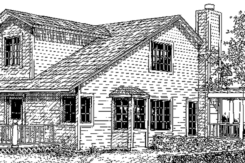 House Design - Exterior - Rear Elevation for Craftsman House Plan #320-1342 - 2 bed, 2 bath