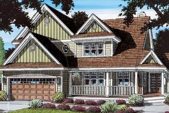 Exterior - Front Elevation for Cottage House Plan #312-133 - 3 bed, 2.5 bath