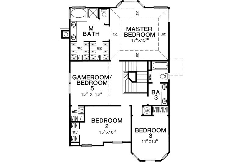 Dream House Plan - Floor Plan - Upper Floor for Country House Plan #472-188 - 5 bed, 3 bath