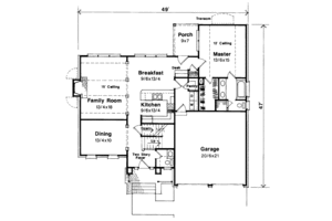 Floor Plan - Main Floor for European House Plan #41-146 - 4 bed, 2.5 bath