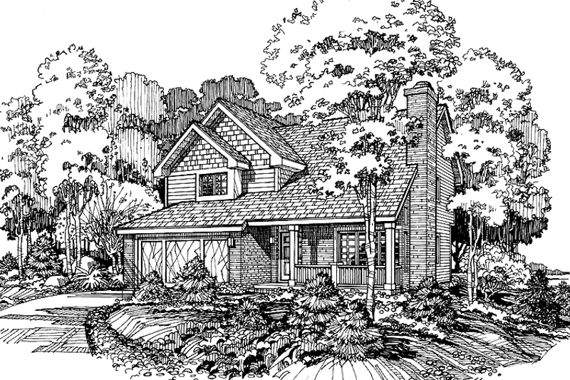 Home Plan - Exterior - Front Elevation 3 for Country House Plan #320-728 - 2 bed, 2.5 bath