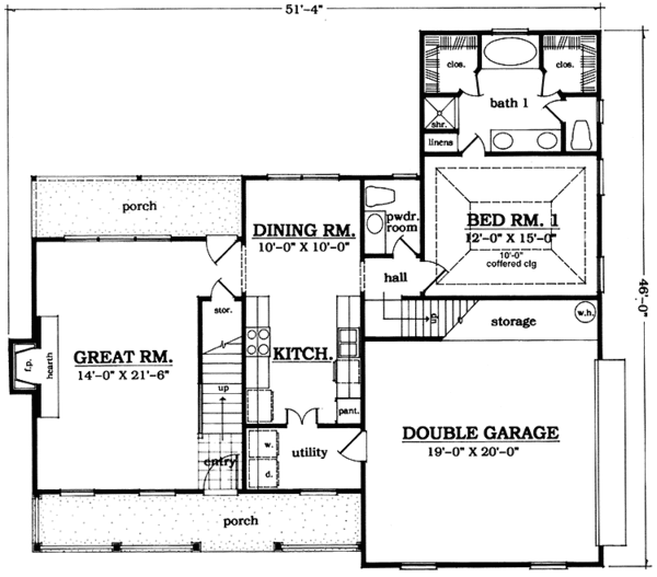 House Plan Design - Country Floor Plan - Main Floor Plan #42-651